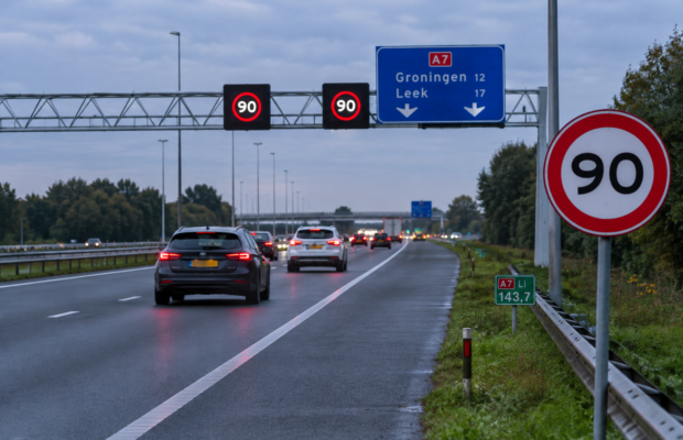 Maximumsnelheid A7 tussen Groningen en Leek voorlopig 90 km/u