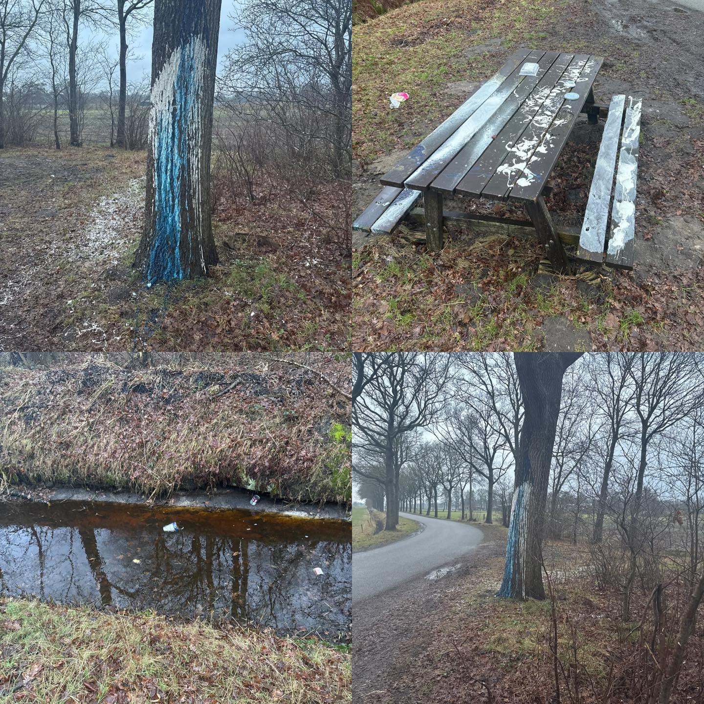 Vernielingen aan Grouwweg in Niebert