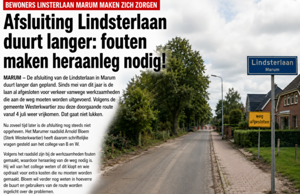 Afsluiting Lindsterlaan duurt maar voort: fouten bij werkzaamheden?