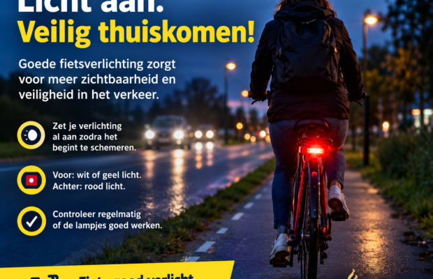 Politie Westerkwartier roept fietsers op: ‘Licht aan. Veilig thuiskomen!’
