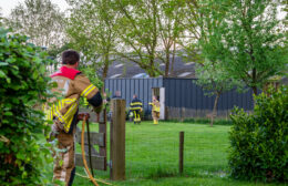 Kippenvoer in brand door kabelbreuk in warmtelamp