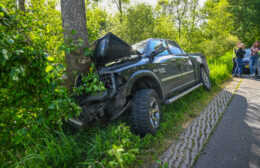 Bestuurder botst met pick-up tegen boom bij Frieschepalen, aangehouden voor rijden onder invloed