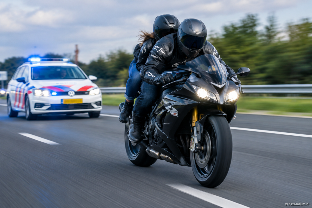 Motorrijder rijdt 215 km/u op A7 bij Drachten en raakt rijbewijs kwijt