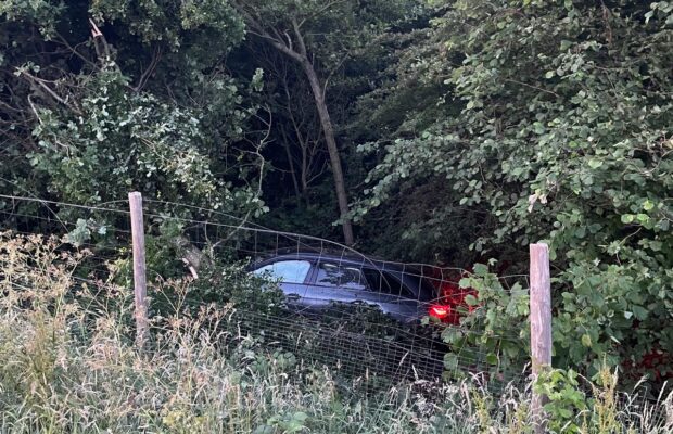 Auto belandt in bossages langs A7 bij Marum: bestuurder naar ziekenhuis gebracht