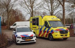 Bestelbus botst met auto in Leek