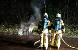 Papiercontainer gaat in vlammen op in Roden