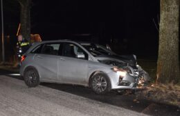 Auto botst tegen boom op Zevenhuisterweg