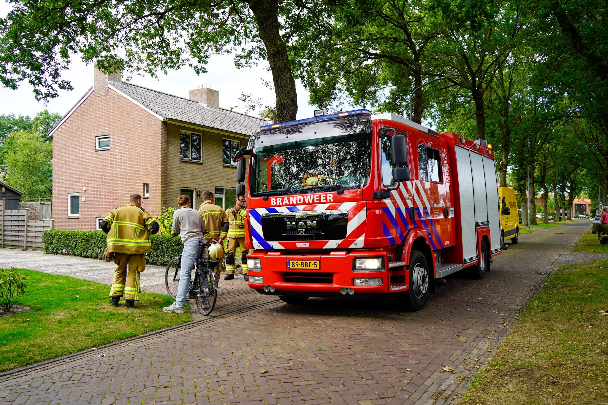 Brandweer controleert cv-installatie in Norg
