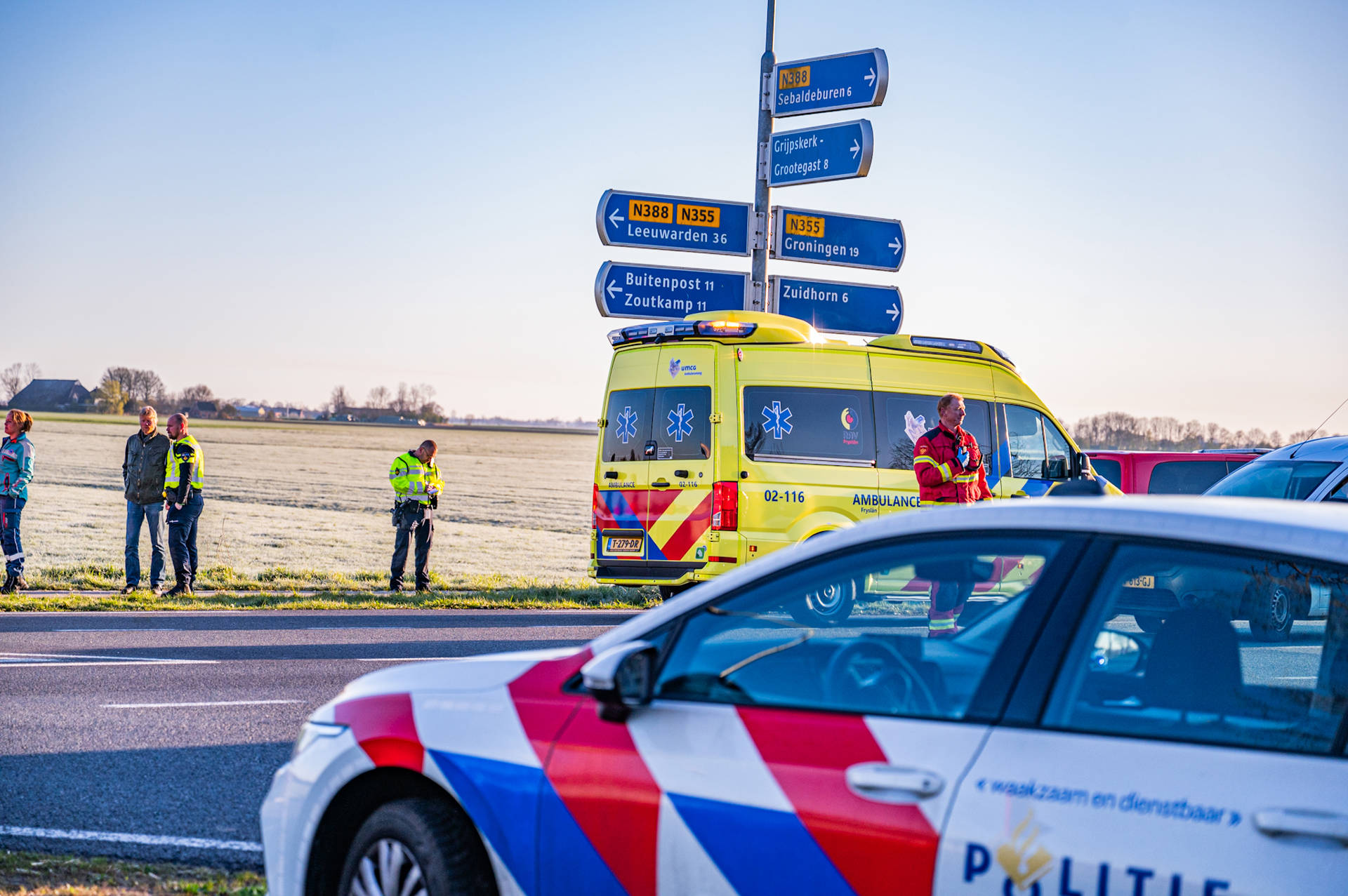 Zwaargewonde bij ernstig ongeval op N355 bij Grijpskerk
